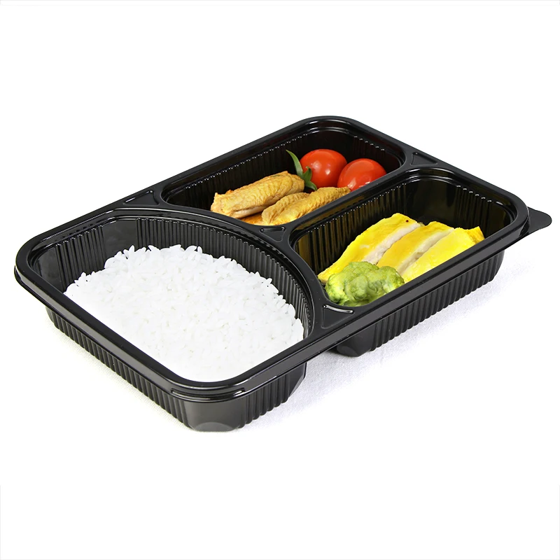 BPA Free Food Grade 3 Compartment Disposable Food Container Bento Lunch Box
