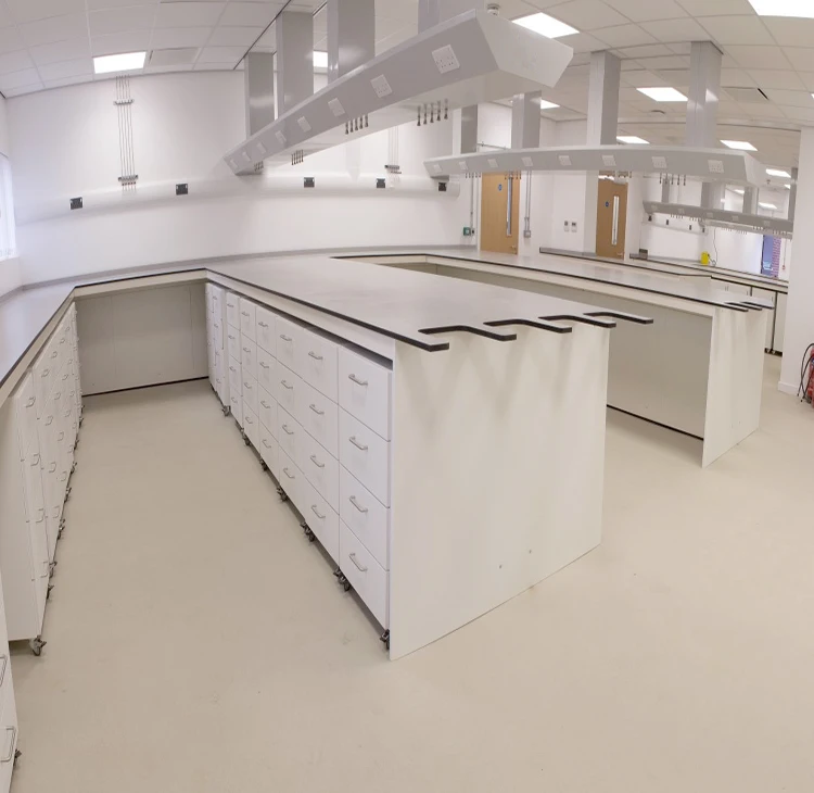 Laboratory furniture supplier, steel laboratory bench, metal lab bench with epoxy resin counter top