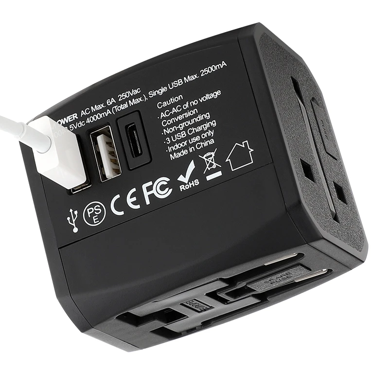2022 hot sell  5v4000mA 3 usb wall charger universal ac socket travel adapter with BS8546 with CE FCC ROHS PSE certificates