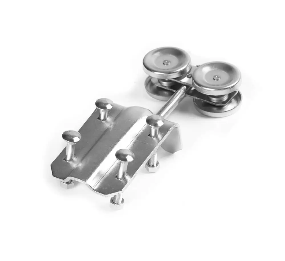 High Quality Custom Printed Eyebrow Arch Cast Iron Interior Set Sliding Wooden Door Closet Hardware Kit Wheels Hangers Roller