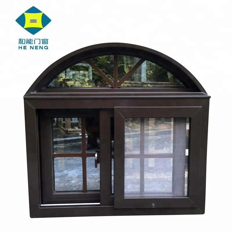 Hot selling product high quality Sliding Arch Door Half Moon Windows With Modern Grill Design Cheap House Window For Sale