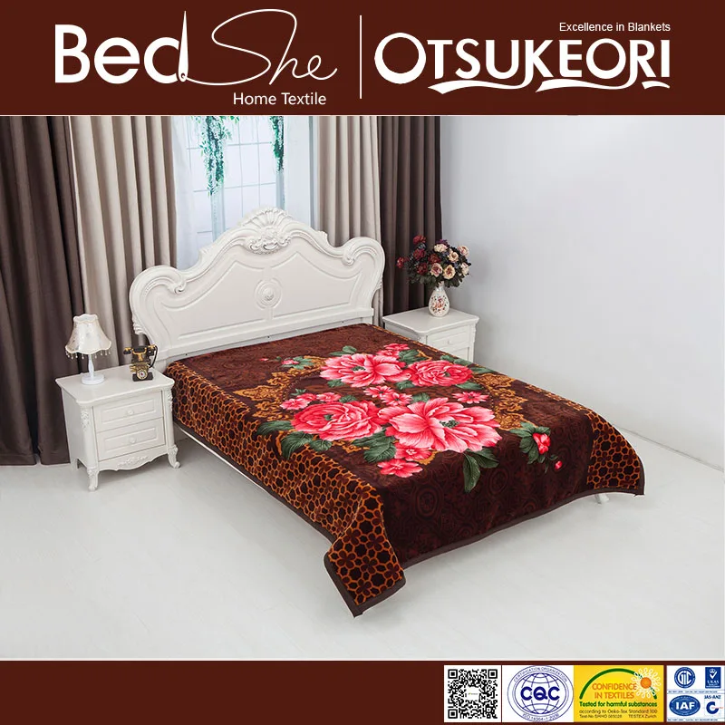 Hot Selling 2 Ply 1 Side 7.5kg Heavy Weight Embossed Winter Warm Polyester Fabric Mink Blanket