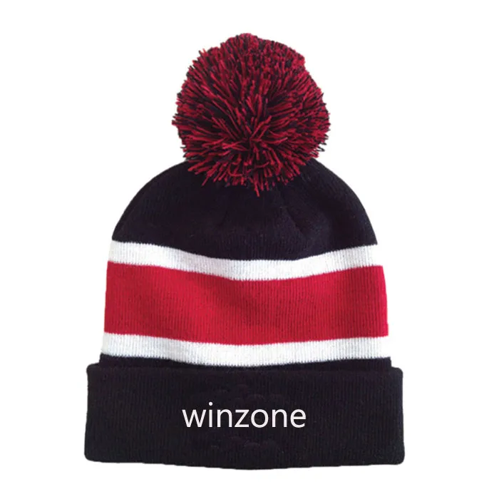 
custom winter embroidery beanies with pompom beanies with custom label 