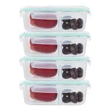 
4 pieces glass food container set with BPA free Lock Lid 
