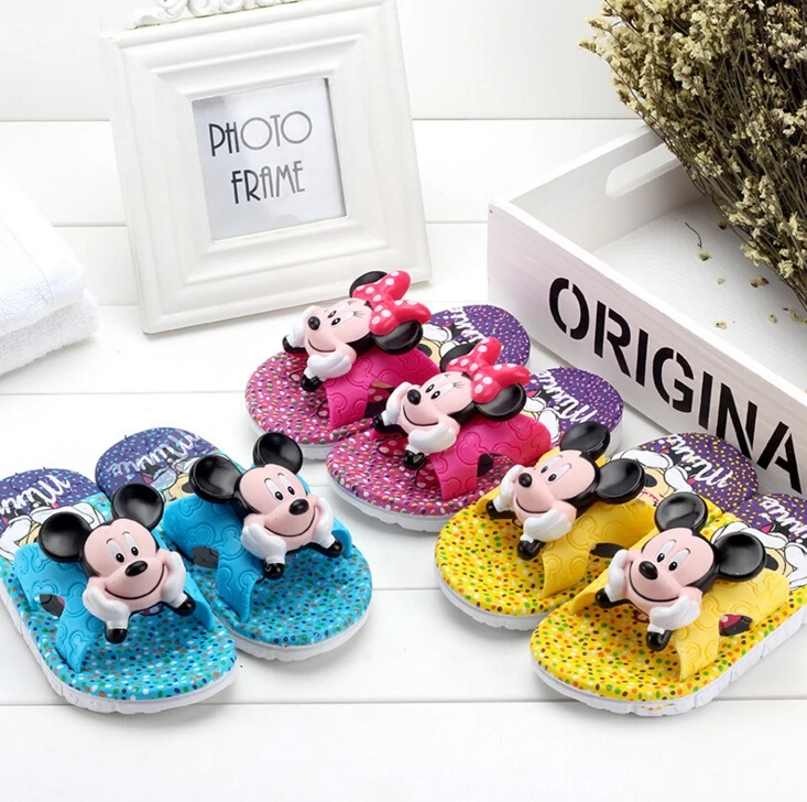 children shoes kids slippers mickey slippers boy girl cartoon slippers 7 colors for choose
