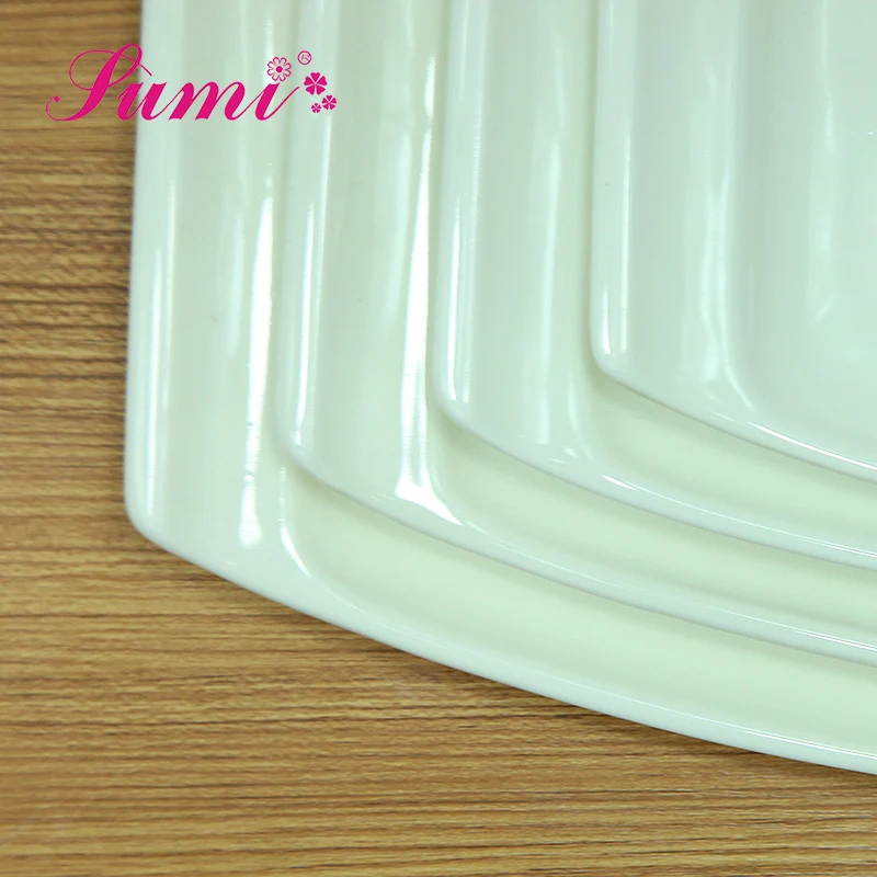 Most popular restaurant ceramic plain white plate, hotel used dinner plate set white