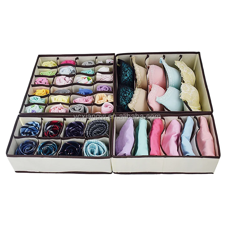 4 набора, складные разделители для нижнего белья, картонные коробки для хранения, органайзеры для ящиков шкафов