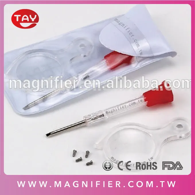 Портативный легкий очков комплект для ремонта & комплект инструмента с лупа