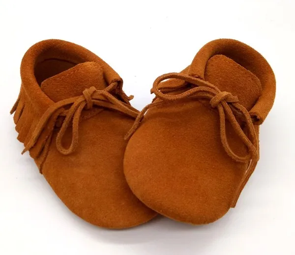 Anti-slip Infant Fringe Italian Cow Leather Baby Moccasin Shoes