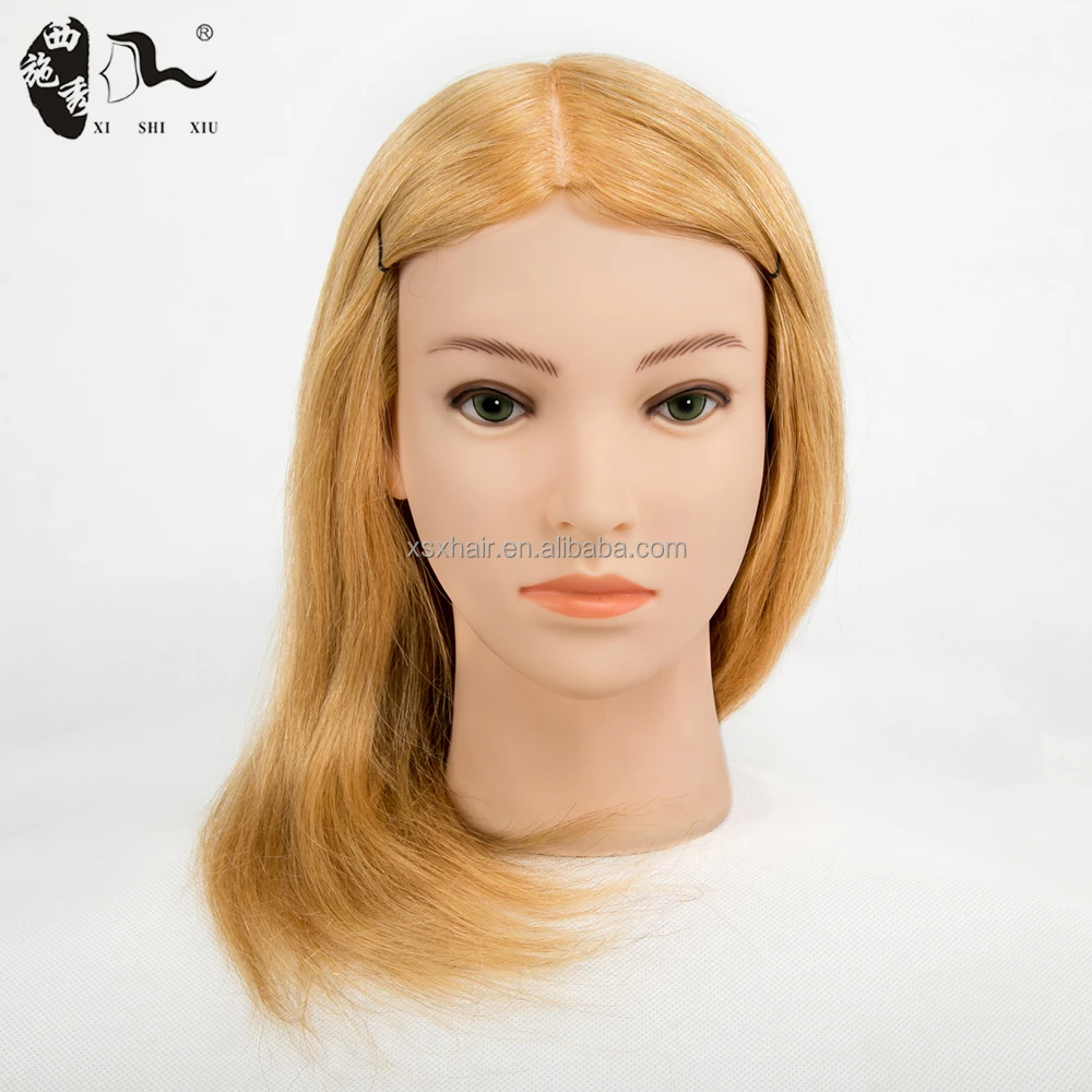 Дешевая 100 Кукольная голова из натуральных волос