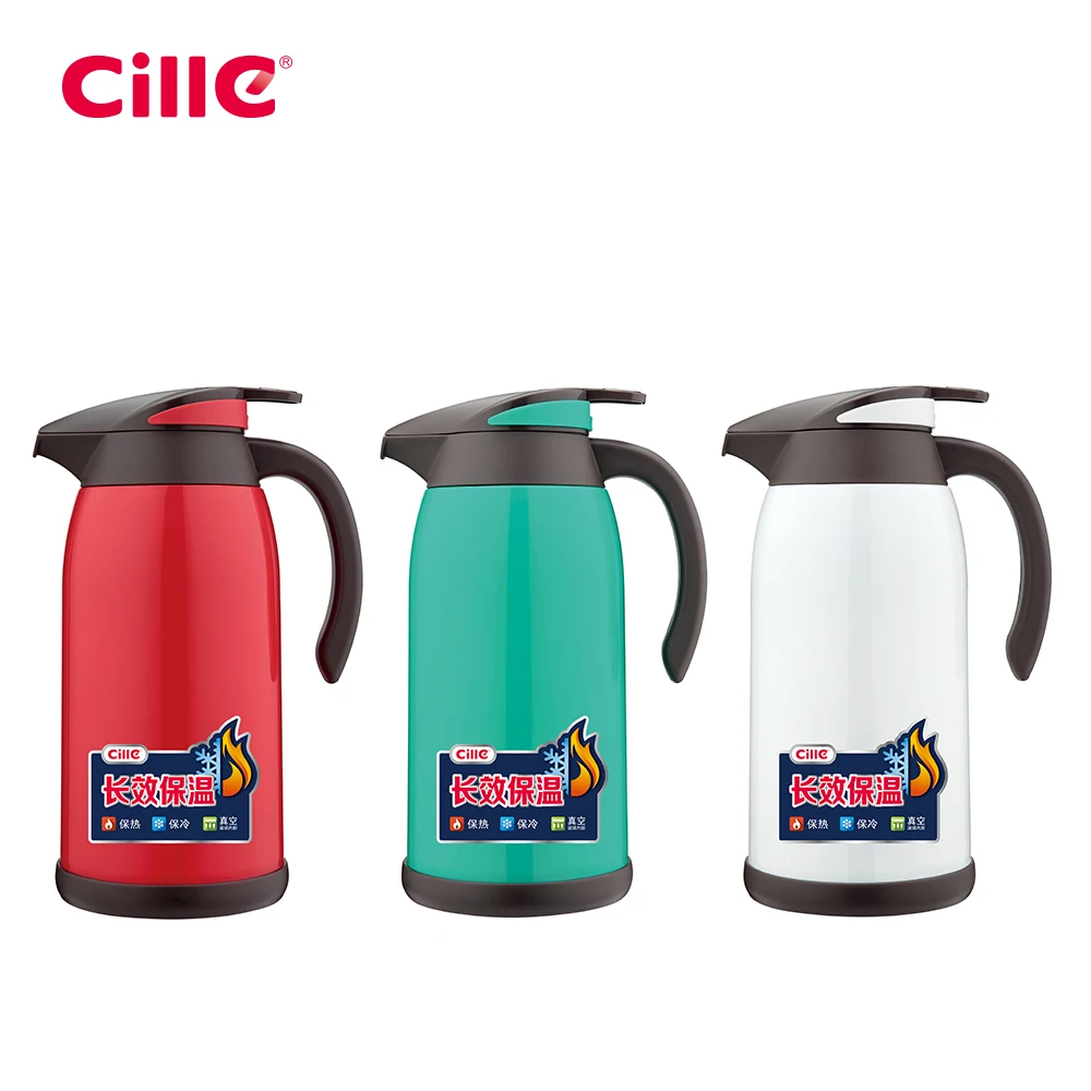 
Cille 1.3L Custom Color Big Sport Travel Double Wall Glass Insulated Vacuum Coffee Bottle Flasks For Water 