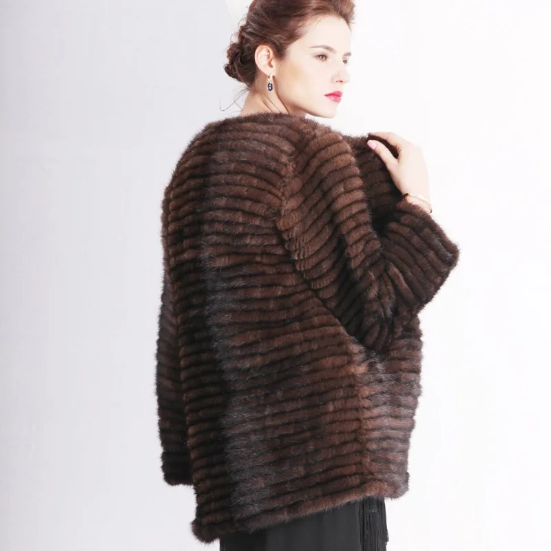 New Design China Fur Coats With Factory Price Woman Grey Mink Fur Coat