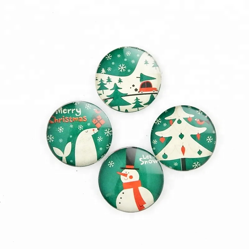 Custom Dome Christmas Tree Santa Claus House Shape Decoration Home Crystal Printed Fridge Magnets Magnets For Fridge
