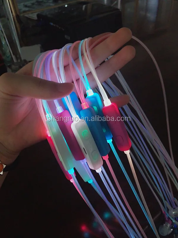 
Business gift Colorful luminous earphone Color changing LED Headphones headset with MIC 