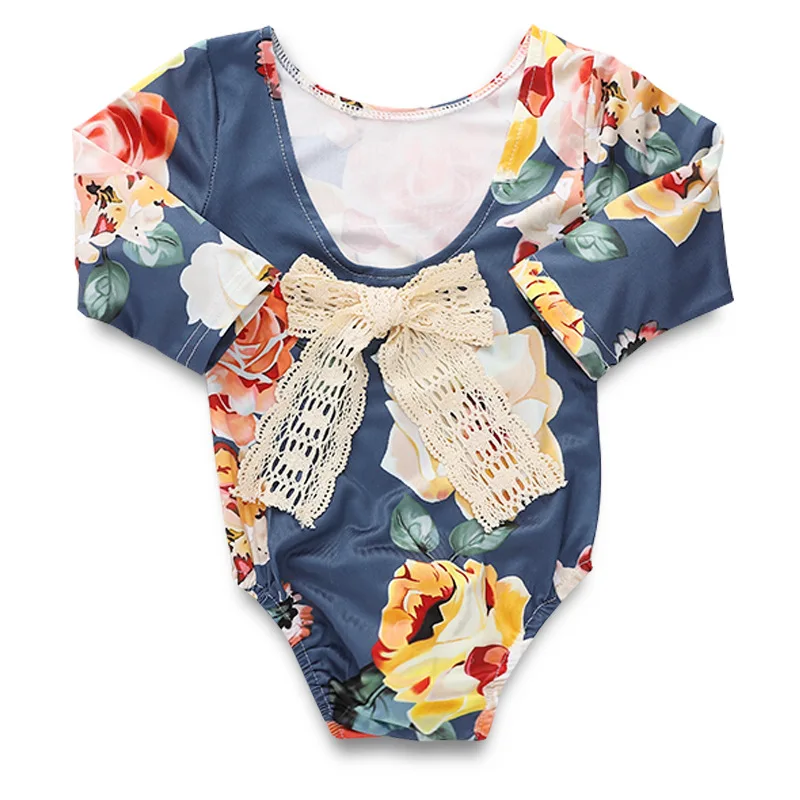 
Newborn lace bow rompers Infant floral print Bodysuit Baby Kids Girl Romper Jumpsuit Clothes Outfits 