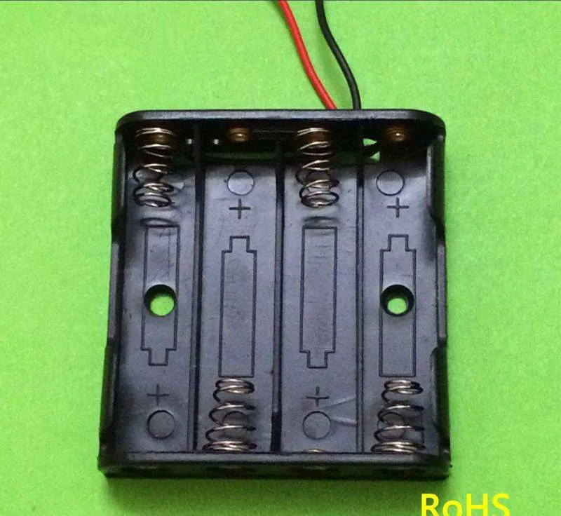 Led application 4AAA black battery holder without switch and cover