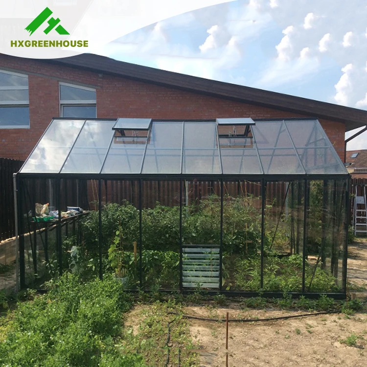 Most luxury style tempered glass greenhouse with large size HX98128G