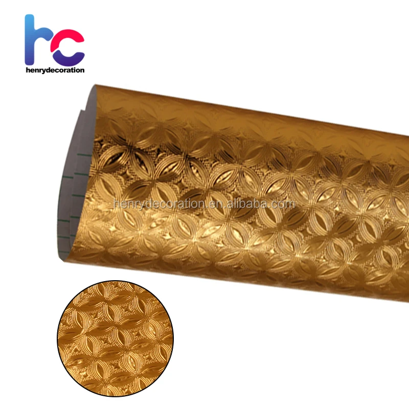 Gold Color Self Adhesive Vinyl Contact Paper, Self Adhesive Foils for Home furniture