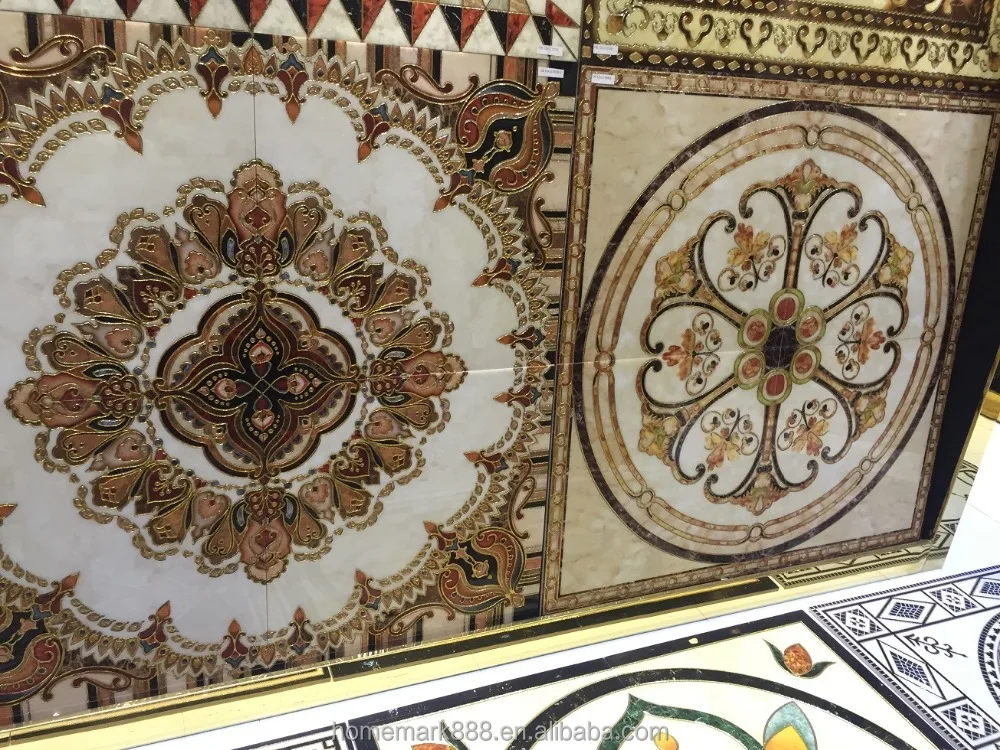 Polished Golden Crystal Porcelain Floor Carpet Tile for Living Room