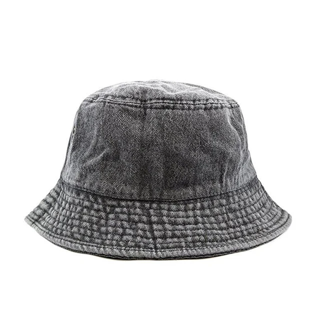 High Quality sun hat jeans Washed Cotton custom denim bucket hat