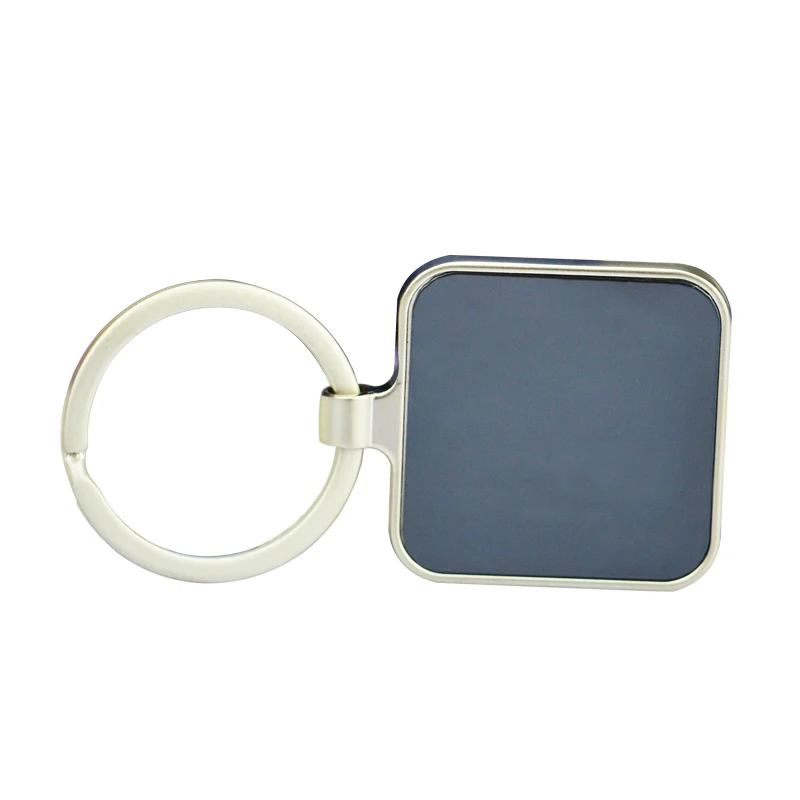 Promotion Plain Metal Rings For Key Chain Custom Metallic Men Square Keychain Stainless Steel