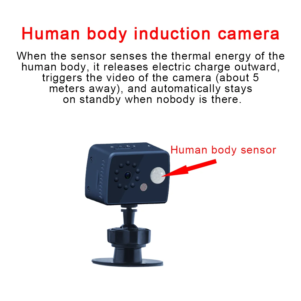 CCTV Camera 1080P Motion Detection Mini Camcorders Night Vision Camera with PIR Sensor