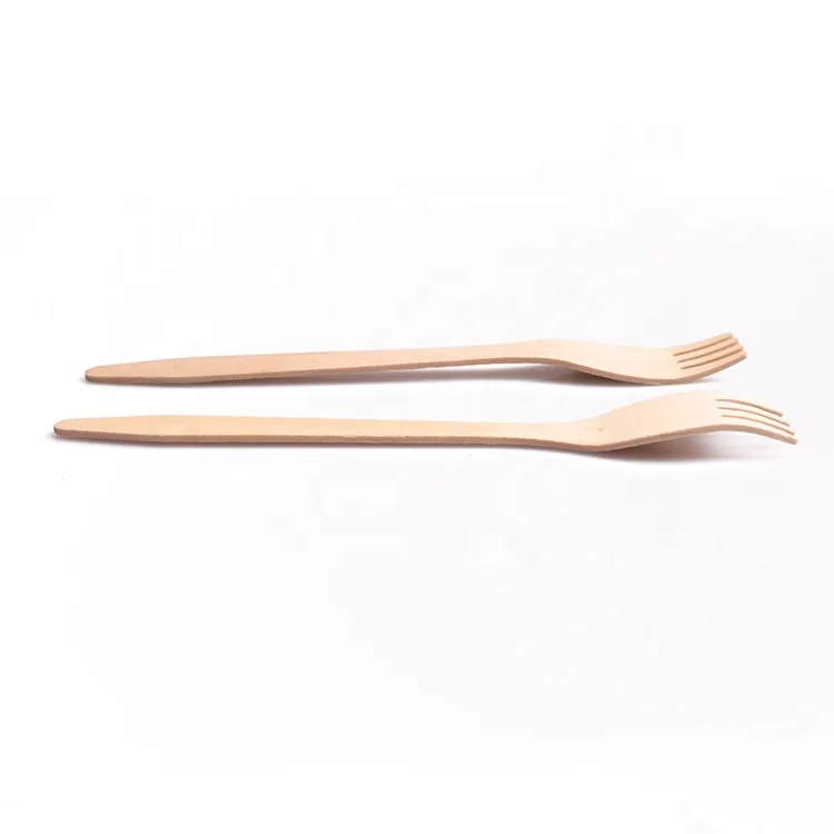 165mm Birch Wood Spoon Fork Knife Promotional Wooden Cutlery Set