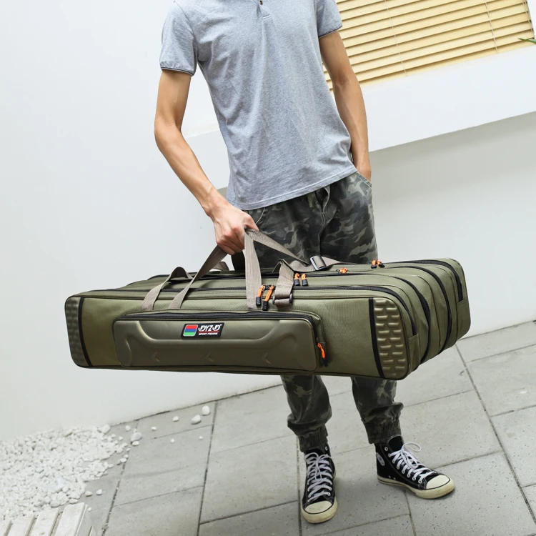 100 см зеленый 4 слоя водонепроницаемый мешок рыболовной удочки из плотной ткани рыболовные снасти мешок большой емкости сумка для рыбалки