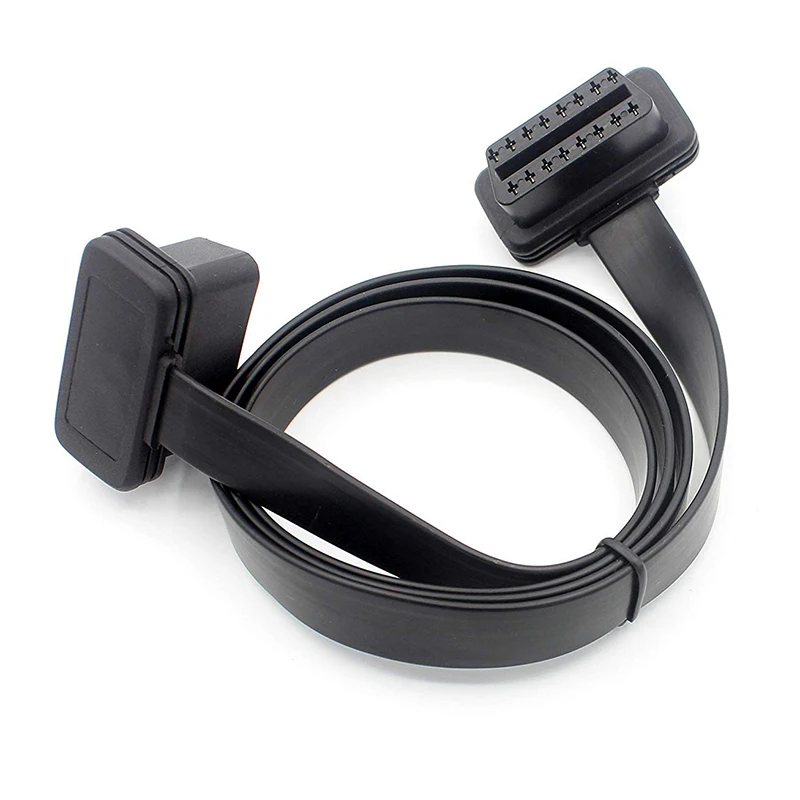 OBD 2 Flat Ribbon Extension Cable 16 Pin Male to Female Port | Extender for Scan Tools, Diagnostic Reader, GPS Tracker