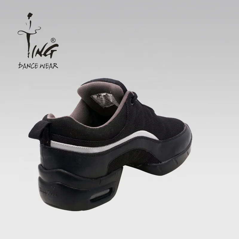 leather and mesh upper dance sneakers dance shoes