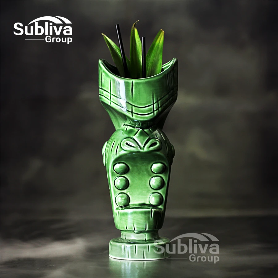650ml Wholesale ceramic tiki mug tiki bar custom tiki mug