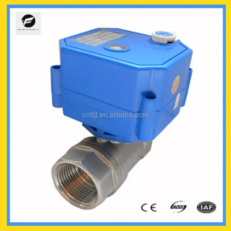 CWX-25S 2-way DC12v electric actuator ball valve with manual stainless steel material 1' DN25 CR04 two wires power off return