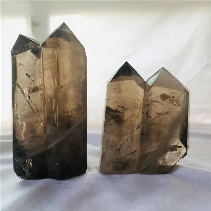 wholesale high quality  natural  crystal  wands multiple smoky  point for decoration