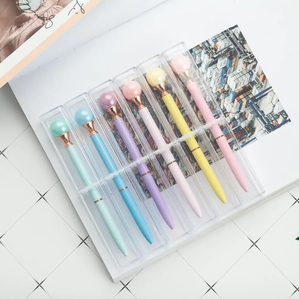 New Design Women Cute Luxury Metal Promotional Pearl Ballpoint Pen with Custom Wedding Gift Logo