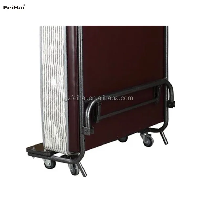Folded leg vertical extra rollaway bed standing bed for hotel guest