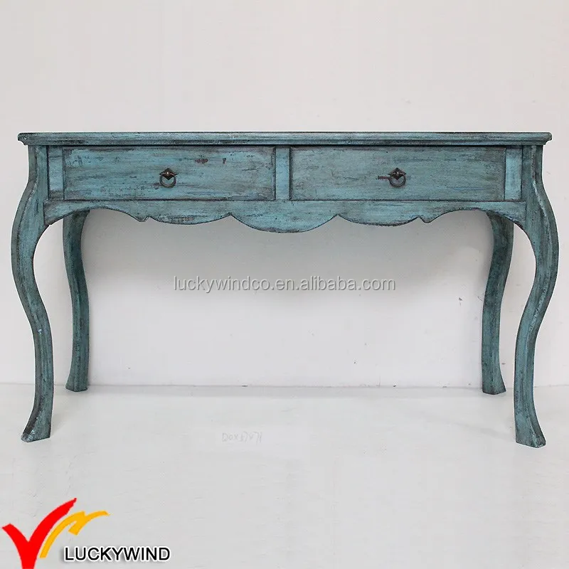 
Vintage Blue Wooden French Style Furniture Console Desk 