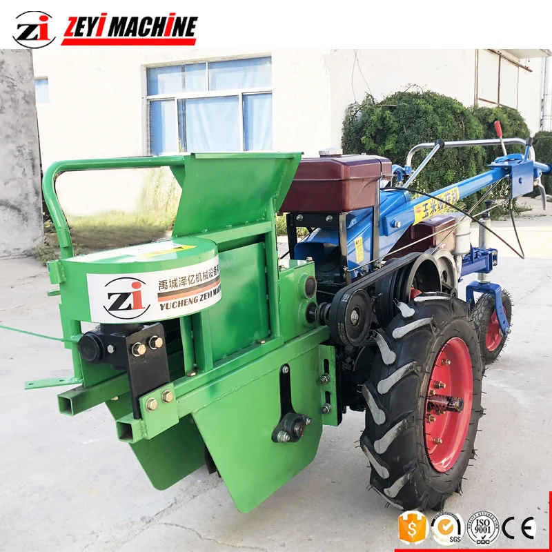 A new type of walking tractor corn harvester / corn threshing straw mill