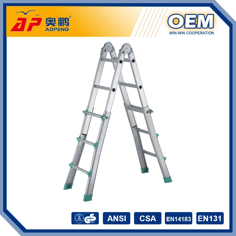 Double Side Step Extension Ladder Aluminum Multifunctional Ladder