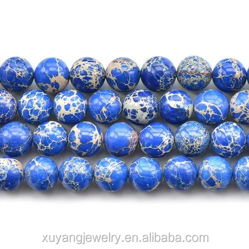 Wholesale natural blue imperial jasper round beads (AB1511)