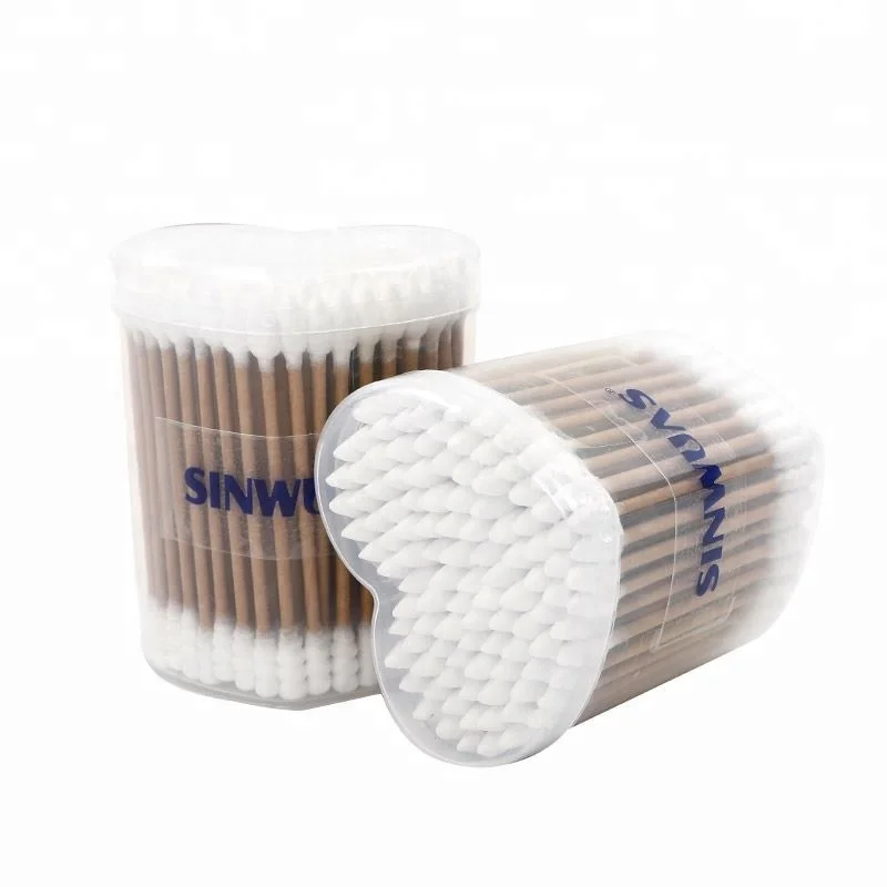 
Disposable soft touch double - end nontoxic heart shape storage box cotton bud 