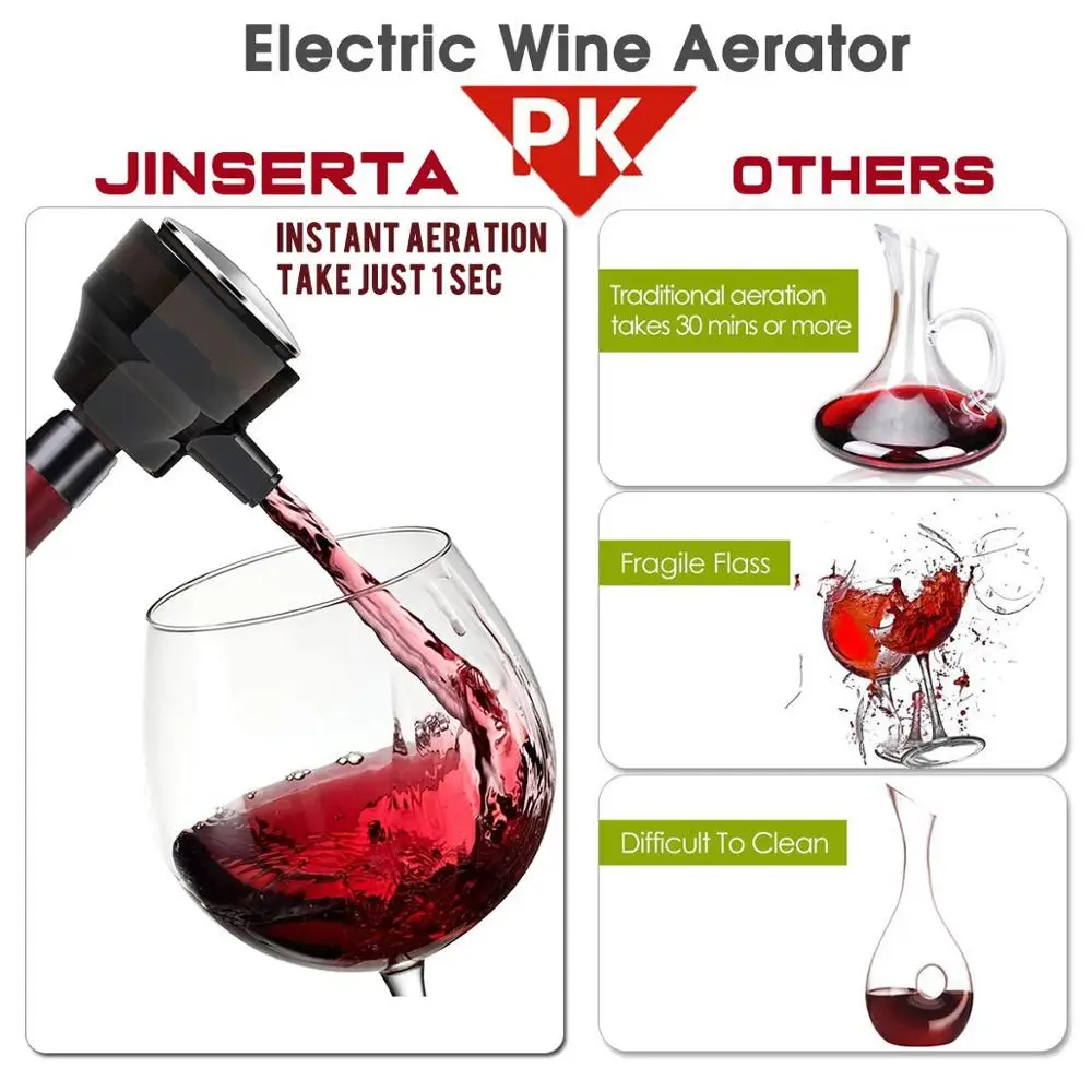 
Electric Wine Aerator Sonic Decanter Uses Sound Waves To Creating The Perfect Beer Head Fit For Cans And Bottles Beer Foam Maker 