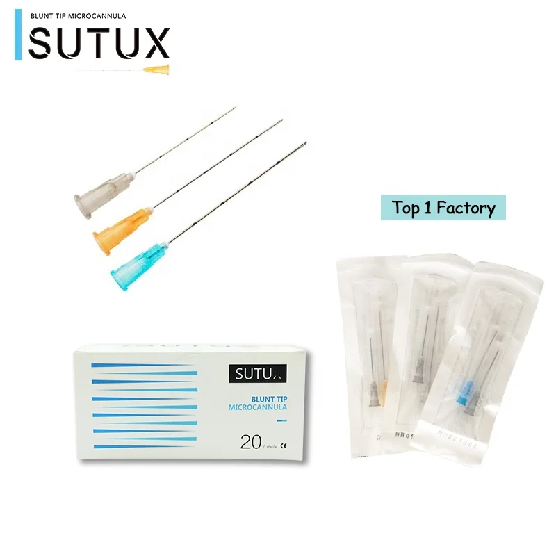 Sutux disposable safety Blunt canula needle 25g 27g for filler injection