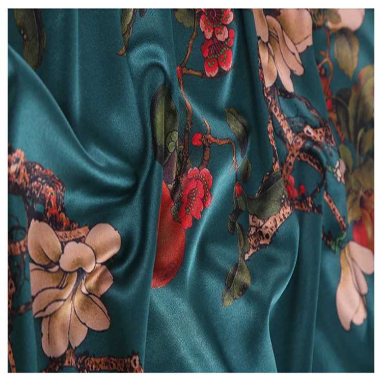 Премиум Цветочные китайские итальянские шелковые ткани с принтом