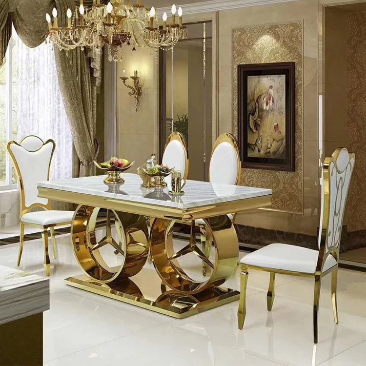 Классическая мебель для помещений, обеденный стол, набор мраморных обеденных столов, Круглый недорогой обеденный стол и стулья