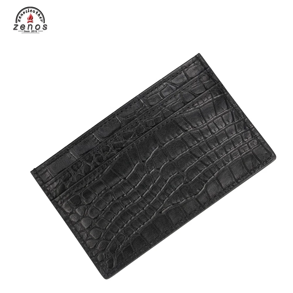 Hand Made Slim Crocodile Card Holder Womens Bus Card Holder PC060
