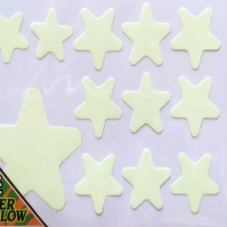 
Sticker sheets of custom size stick night glow star in the dark 