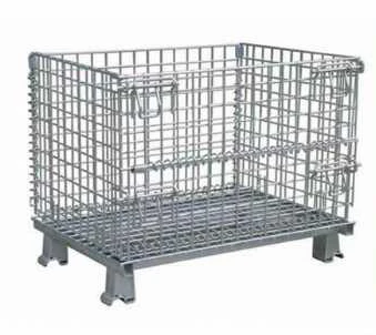 wholesale wire baskets/Folding industrial stack-able secure metal cage storage with Chinese supplier
