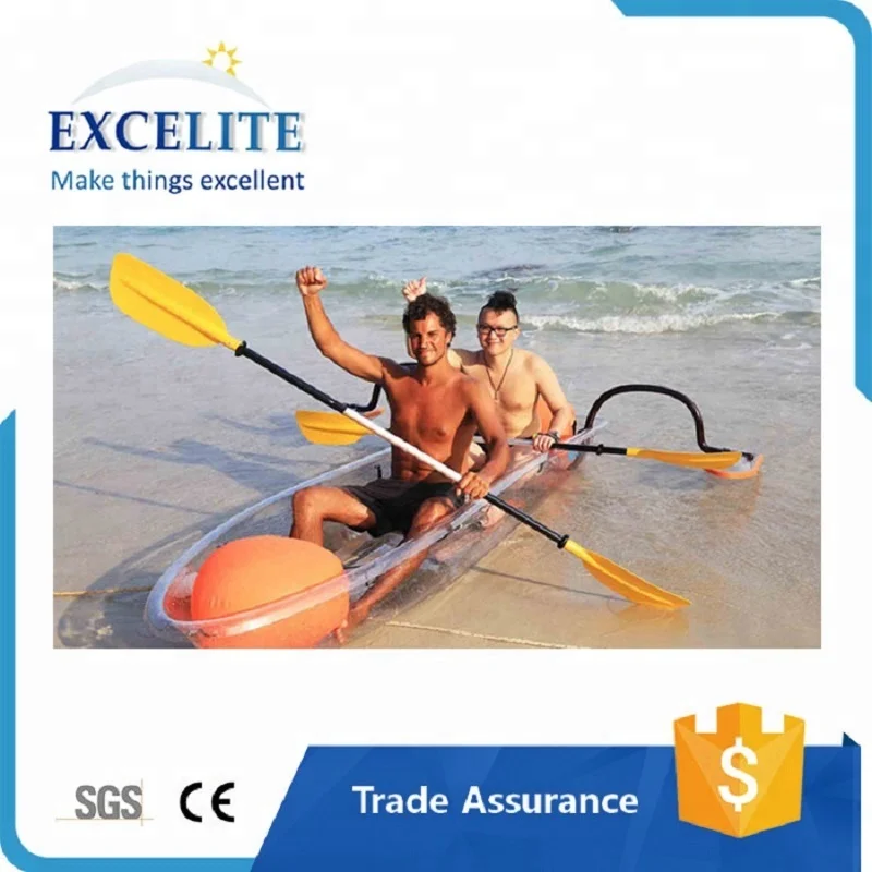 Transparent Crystal Clear caribe clear bottom kayak for sale 1 or 2or 8 adults