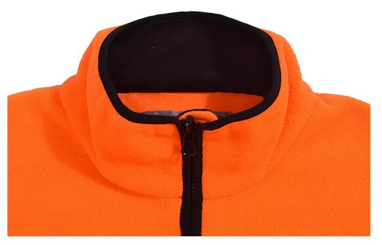 Custom High Visibility Polar Fleece Jacket Safety Visibility Lined Work Fleece Jacket Windbreaker