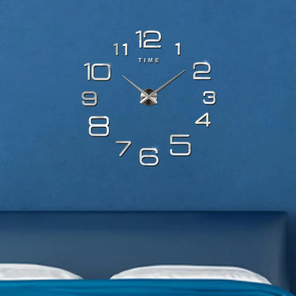 Home decoration large digital  Modern design clock ,big decorative sticker wall clocks wall watches unique gift wall clock
